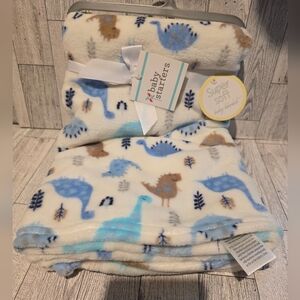 Baby Starters Soft Dinosaur Blanket - Blue, Brown, Cream